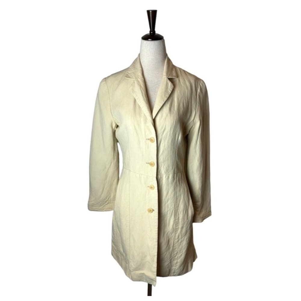 Comptoir Des Cotonniers Cream Single-Breasted Pea Coat